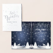 Carte Dorée Joyeux Noël et Bonne Année ! Neige d'hiver 2026 (Affichage)