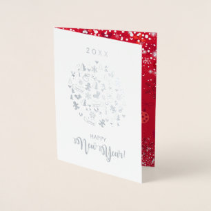 Carte Dorée Joyeux Noël et Bonne Année ! Neige XMAS 2026
