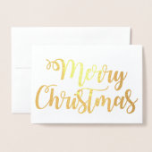 Carte Dorée Joyeux Noël Fancy Typographie Script (Devant avec enveloppe)