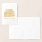 Carte Dorée Joyeux Noël Gingerbread Maison Fêtes Noël (Affichage)