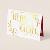 Carte Dorée Joyeux Noël Gold Berries Red Famille Photo (Devant)