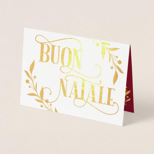 Carte Dorée Joyeux Noël Gold Berries Red Famille Photo (Devant)