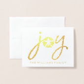 Carte Dorée Joyeux Noël | Golden Joy Dollar de sable (Devant avec enveloppe)