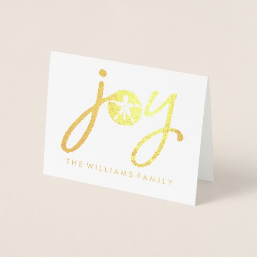 Carte Dorée Joyeux Noël | Golden Joy Dollar de sable (Devant)
