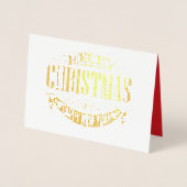 Carte Dorée Joyeux Noël Joyeux Nouvel An Elégant Or (Devant)