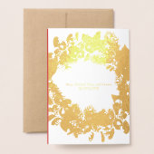 Carte Dorée Joyeux Noël lettrage typographie photo de famille (Derrière avec enveloppe)