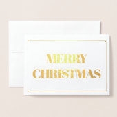 Carte Dorée Joyeux Noël moderne or photo (Devant avec enveloppe)