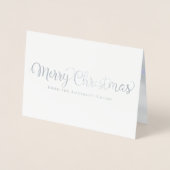 Carte Dorée Joyeux Noël Neige Entreprise Vacances Argent (Devant)