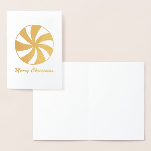 Carte Dorée Joyeux Noël Peppermenthe Starlight Mint Candy (Affichage)