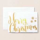 Carte Dorée Joyeux Noël Photo Cadre Design (Devant avec enveloppe)