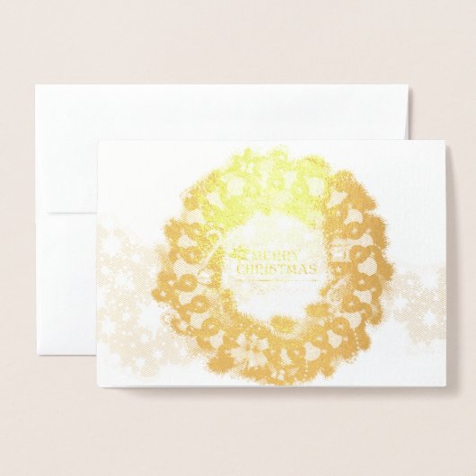 Carte Dorée Joyeux Noël Pickleball 1 Options (Devant avec enveloppe)