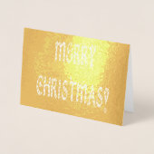 Carte Dorée Joyeux Noël Pont Arbre à neige Verse (Devant)