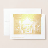 Carte Dorée "Joyeux Noël" Scène Creche (Derrière avec enveloppe)