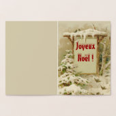 Carte Dorée Joyeux Noel - scène de cour (Intérieur)