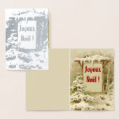 Carte Dorée Joyeux Noel - scène de cour (Affichage)