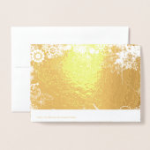 Carte Dorée Joyeux Noël Snowflakes (Derrière avec enveloppe)