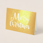 Carte Dorée Joyeux Noël Typographie de vacances Gold Foil (Devant)