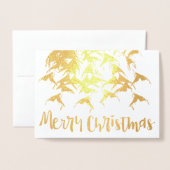 Carte Dorée Joyeux Noël Typographie du Nouvel An Silver Foil (Devant avec enveloppe)