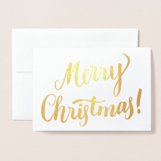 Carte Dorée Joyeux Noël Typographie moderne Script (Devant avec enveloppe)