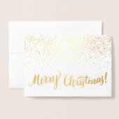 Carte Dorée Joyeux Noël Typographie moderne Script Étincelle (Devant avec enveloppe)