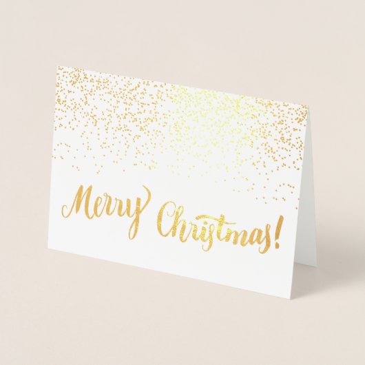 Carte Dorée Joyeux Noël Typographie moderne Script Étincelle (Devant)