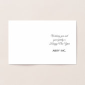 Carte Dorée Joyeux Nouvel An Sparkler Entreprise Argent (Intérieur)