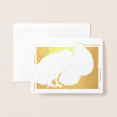 Carte Dorée Joyeux OEufs de Pâques (Devant avec enveloppe)