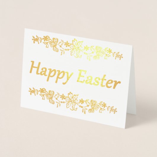 Carte Dorée Joyeux Pâques (Devant)