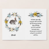 Carte Dorée Joyeux Pâques. Lapin de Pâques (Intérieur)