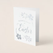 Carte Dorée Joyeux Pâques. Lapin de Pâques (Devant)