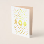 Carte Dorée Joyeux Pâques. Lapin de Pâques (Devant)