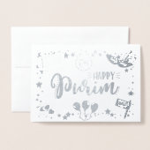 Carte Dorée Joyeux Purim (Devant avec enveloppe)