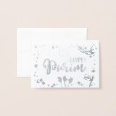 Carte Dorée Joyeux Purim (Devant avec enveloppe)
