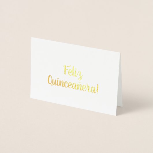 Carte Dorée Joyeux Quinceañera ! (Devant)