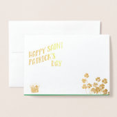 Carte Dorée Joyeux Saint Patrick's Day Gold et Green Custom (Devant avec enveloppe)