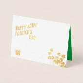 Carte Dorée Joyeux Saint Patrick's Day Gold et Green Custom (Devant)