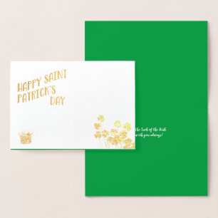 Carte Dorée Joyeux Saint Patrick's Day Gold et Green Custom