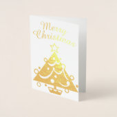 Carte Dorée Joyeux sapin de Noël d'or (Devant)