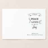 Carte Dorée Joyeux sapin de Noël élégant Foliage d'hiver Or (Intérieur)