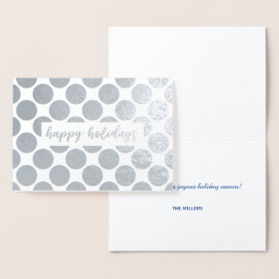 Carte Dorée Joyeux Script Pois d'argent