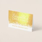 Carte Dorée Joyeux Snowflakes Noël Holiday Gold Foil (Devant)