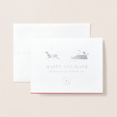 Carte Dorée JOYEUX VACANCES SANTA CLAUS Corporate Business Foi (Devant avec enveloppe)