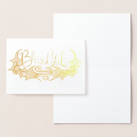 Carte Dorée Joyeux Yule (Affichage)