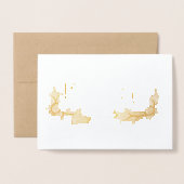 Carte Dorée Joyeux Yule (Devant avec enveloppe)