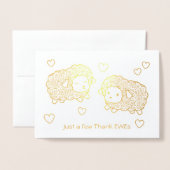 Carte Dorée Juste quelques brebis de remerciement (Merci) mout (Devant avec enveloppe)