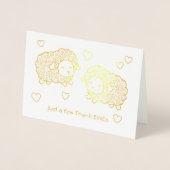 Carte Dorée Juste quelques brebis de remerciement (Merci) mout (Devant)