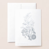 Carte Dorée Kalocsai élégant - argent de luxe sur blanc (Derrière avec enveloppe)