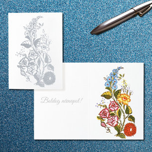Carte Dorée Kalocsai élégant - luxe argent sur blanc