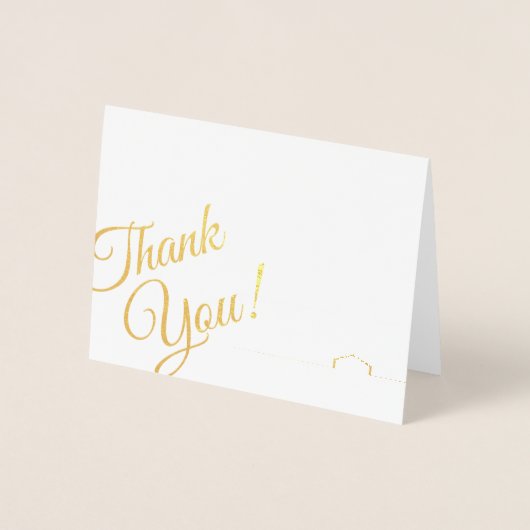 Carte Dorée L33 Script Merci feuille d'or (Devant)