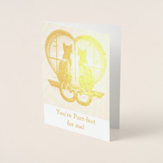 Carte Dorée La belle Saint-Valentin de Cat  (Devant)